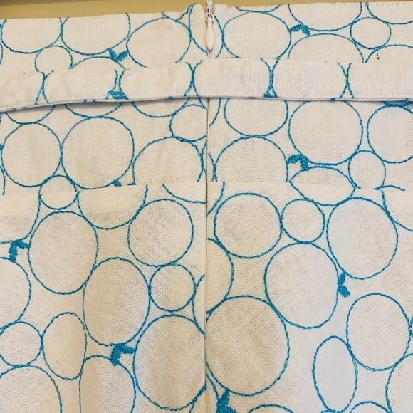 DJ&Co White Linen blend Belted Embroidered Skater Style Skirt Size 16 NWT - Picture 9 of 11